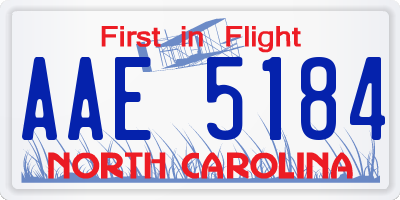 NC license plate AAE5184