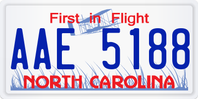 NC license plate AAE5188