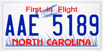 NC license plate AAE5189