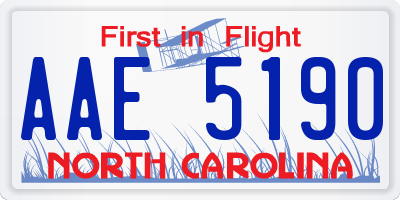 NC license plate AAE5190