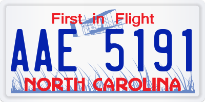 NC license plate AAE5191