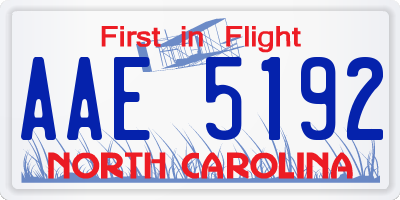 NC license plate AAE5192