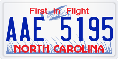 NC license plate AAE5195