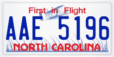 NC license plate AAE5196