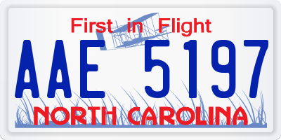 NC license plate AAE5197