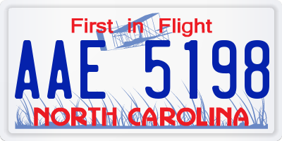 NC license plate AAE5198