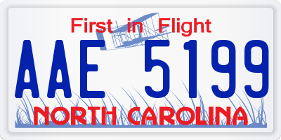 NC license plate AAE5199