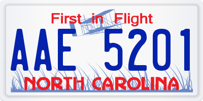 NC license plate AAE5201