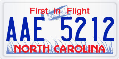 NC license plate AAE5212