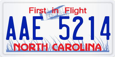 NC license plate AAE5214