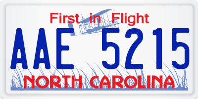 NC license plate AAE5215