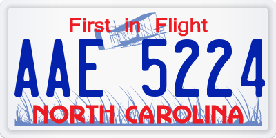 NC license plate AAE5224