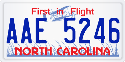 NC license plate AAE5246