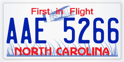 NC license plate AAE5266