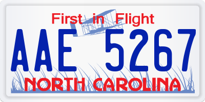 NC license plate AAE5267