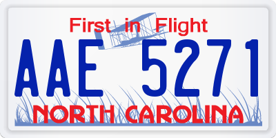 NC license plate AAE5271