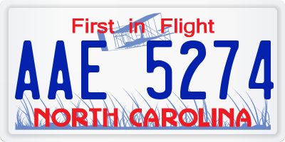 NC license plate AAE5274