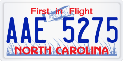 NC license plate AAE5275