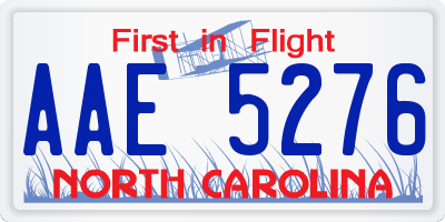 NC license plate AAE5276