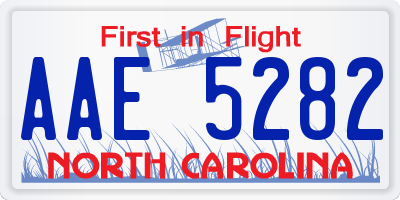 NC license plate AAE5282