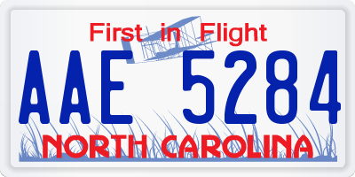 NC license plate AAE5284