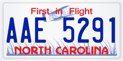 NC license plate AAE5291