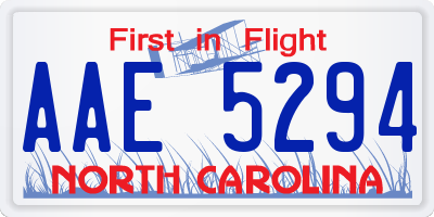 NC license plate AAE5294