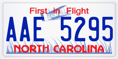 NC license plate AAE5295