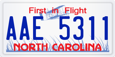 NC license plate AAE5311