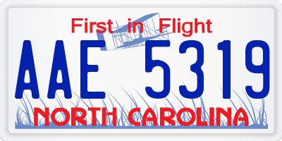 NC license plate AAE5319