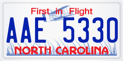 NC license plate AAE5330