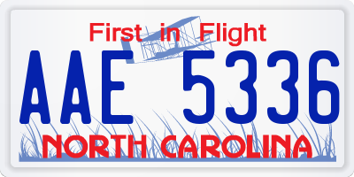 NC license plate AAE5336