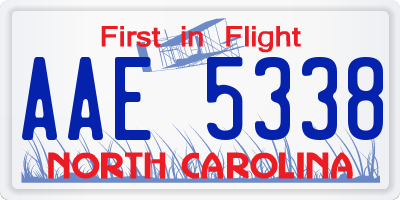 NC license plate AAE5338