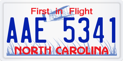 NC license plate AAE5341