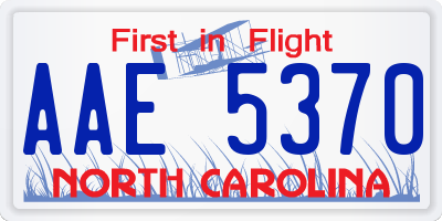 NC license plate AAE5370