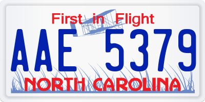 NC license plate AAE5379