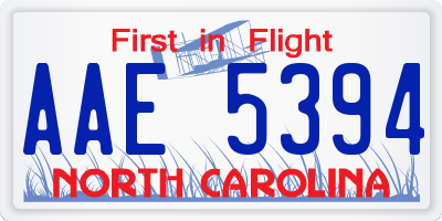 NC license plate AAE5394