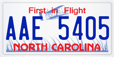 NC license plate AAE5405