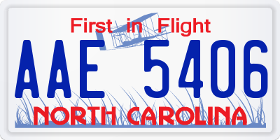 NC license plate AAE5406