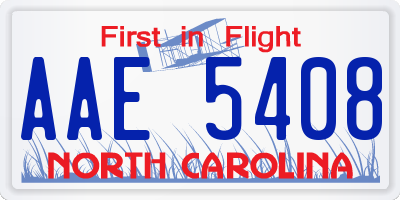 NC license plate AAE5408