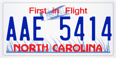 NC license plate AAE5414