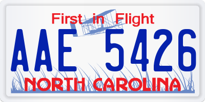 NC license plate AAE5426