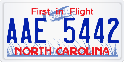 NC license plate AAE5442