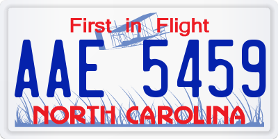 NC license plate AAE5459