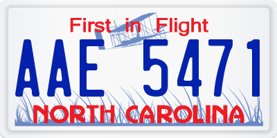 NC license plate AAE5471