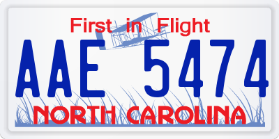 NC license plate AAE5474