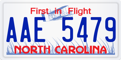 NC license plate AAE5479