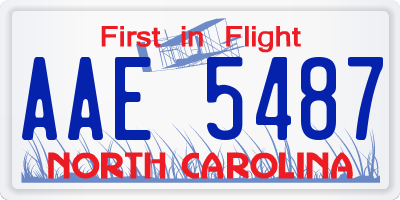NC license plate AAE5487