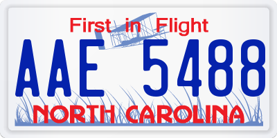 NC license plate AAE5488