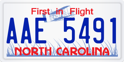 NC license plate AAE5491